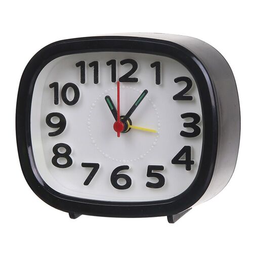 Petit réveil de Table à balayage silencieux, horloge de voyage compacte et Portable à piles