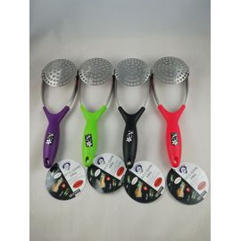 Lot 2x Presse Légumes Purée Avec Tête En Acier Rétractable 30cm 4 Couleurs