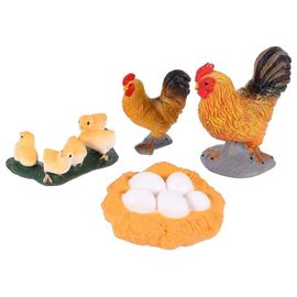 Figurines D'Animaux Agricoles, Cycle De Vie, Coq, Poulet, Kit De Figurines, Projet Scolaire, Jouets Cognitifs Pour Enfants, 1 Ensemble/4 Pièces