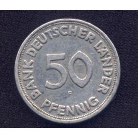 Pièce De 50 Pfennig 1949 Bank Deutscher Länder, Variante F