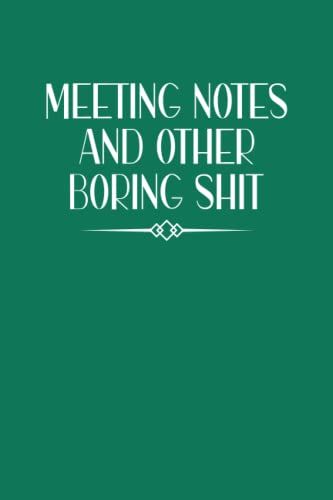 Meeting Notes And Other Boring Shit Notebook: Funny Coworkers Gag Gift For Female, Male , Friends And Family - Great Coworker Birthday Present | 6x9 Lined Notebook Journal