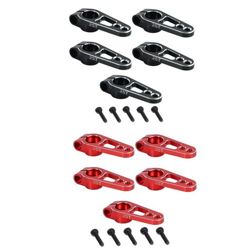 Klaxon Servo De Direction En Alliage D'Aluminium, 31mm 25t, 10 Pièces, Noir Et Rouge, Pour Futaba Sakura D4 1/10 Rc Drift Car Crawler Parts