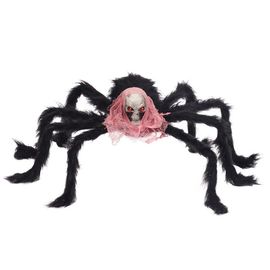Araignée Noire Pliable De 50cm, Décoration D'Halloween, Accessoire De Maison Hantée, Décoration Géante D'Intérieur Et D'Extérieur, Jouets En Peluche Pour Blague, Cadeau