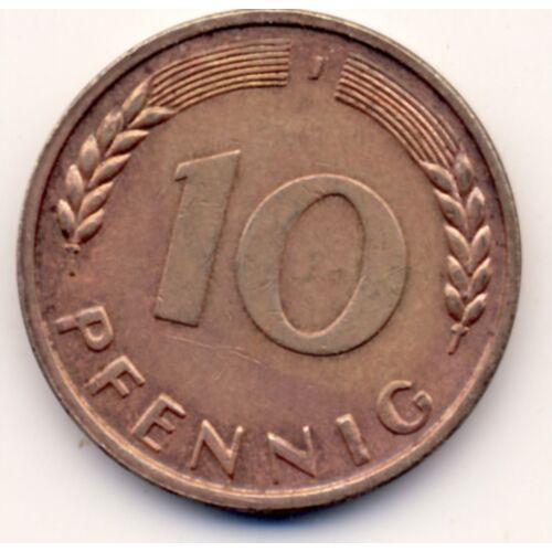 Pièce De 10 Pfennig 1950 Bundesrepublik Deutschland, Variante J