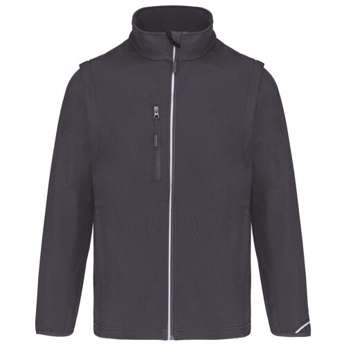 Veste Softshell Manches Amovibles Pa323 - Gris Titanium - Homme