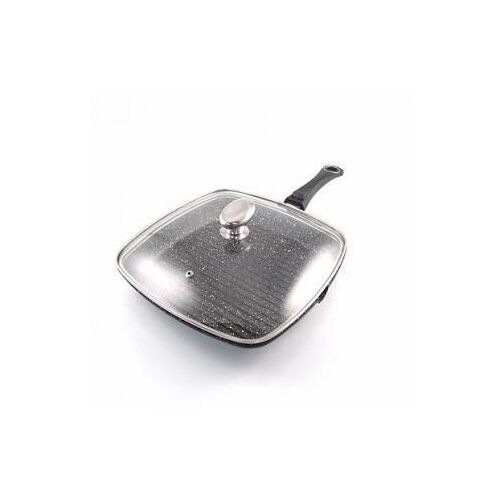 Poele Grill 28 X 28 Cm Pradel + Couvercle Verre + Poignee Amovible