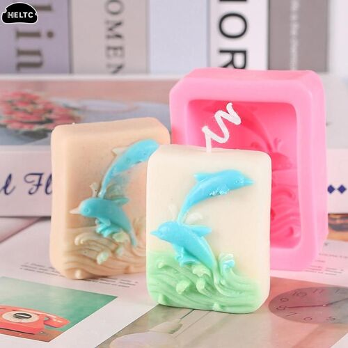 Moule Dauphin De Surf En Silicone, 1 Pièce, Bricolage, Kits De Fabrication De Savon En Forme D'animal De Mer, Moule À Bougie De Gâteau Fait À La Main, Fournitures Artisanales, Décoration De La Maison