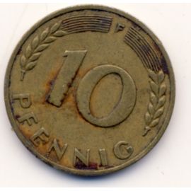 Pièce De 10 Pfennig 1949 Bank Deutscher Länder, Variante F