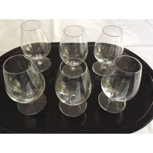 6 Verres À Cognac En Cristal De Bayel