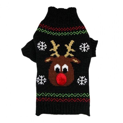 Pull De Noël En Tricot Pour Animaux De Compagnie, Vêtement Chaud Et Élégant, Résistant Au Froid, Imprimé De Flocons De Neige, Cerf