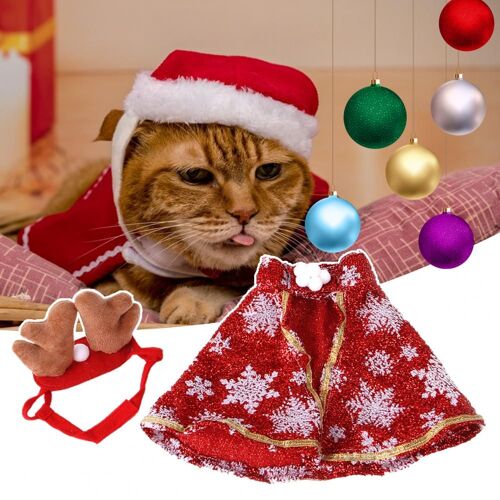 1 Ensemble De Cape Pour Animaux De Compagnie, Bandeau, Élégant, Ajustable, Couleur Rouge, Accessoires Pour Animaux De Compagnie, Noël