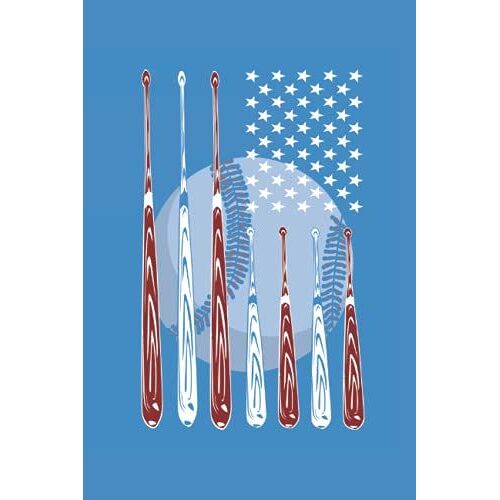 American Flag Vintage Baseball Flag: Journal / Notebook / Diary, 120 Blank Lined Pages, 6 X 9 Inches, Matte Finish Cover, Great Gift For Kids And Adults