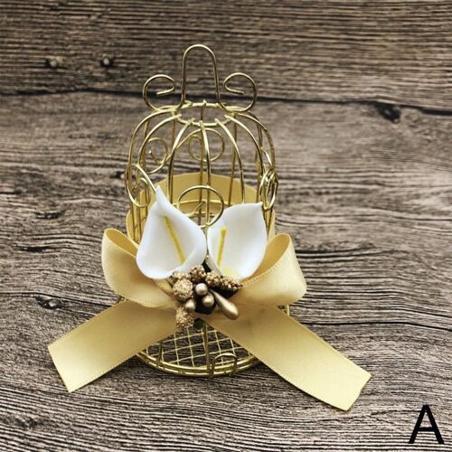 Mini boîtes à bonbons oiseaux dorés en métal pour mariage, faveurs de douche de bébé, boîte-cadeau pour invités, boîtes de fête d'anniversaire, S Q7y7, 1PC