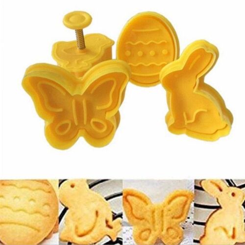 Emporte-Pièce En Plastique À Motif De Lapin De Pâques, Moule De Cuisson, Emporte-Pièce De Cuisine, Piston De Pâte Dramatique, Matrice 3d, Har, Fourmi, Outils De Décoration De Gâteau, 4 Pièces