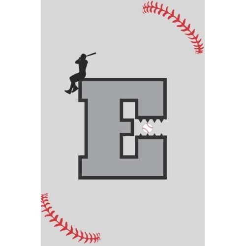 Baseball Notebook E: Baseball Letter E Initial Monogram Gift For Baseball Players Journal Note Taking For Men, Boys And Girls 110 Pages 6 X 9 Inches College Ruled , Soft Cover , Matte Finish