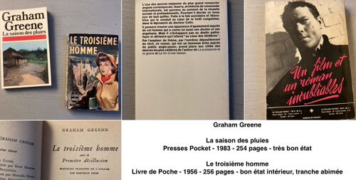 Graham Greene : 2 Livres Collection De Poche = La Saison Des Pluies / Le Troisième Homme (1956/83)