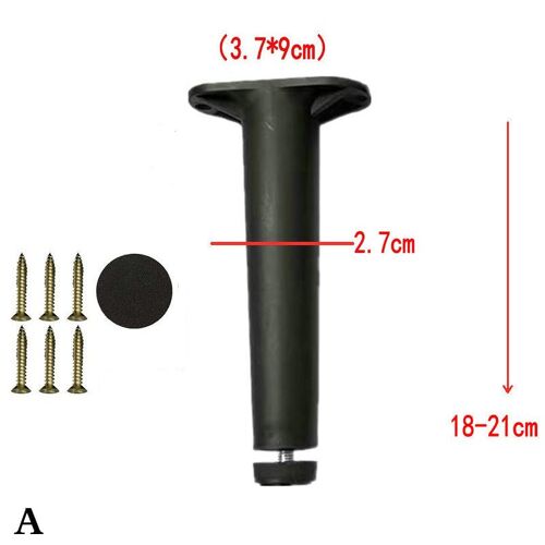 Pied de support de faisceau de lit réglable télescopique, pied de meubles en plastique renforcé, jambe de canapé, support de charge astronomique, support rapide, noir, 1 pièce