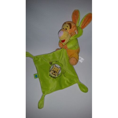 Doudou Mouchoir Tigrou Déguisé En Lapin Brodé Winnie L'ourson Kiabi Nicotoy Disney Baby Jaune Orange Vert  Abeille Bébé Jouet Bebe Naissance Peluche Éveil Enfant Comfort Blanket Comforter Soft Toy