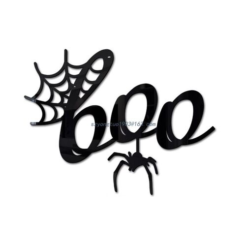 Autocollant de décoration murale, fournitures de fête d'halloween, décor Spider Boo, autocollant mural