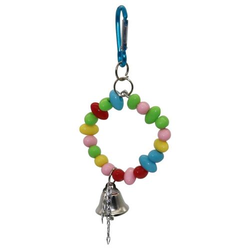 Cloche D'oiseau Perroquet Pivotant | 1 Pièce, Anneau Métallique Cage Suspendue, 4 Modèles De Pendentif Perroquet Écureuil Perruche, Accessoires Pour Formation D'oiseaux