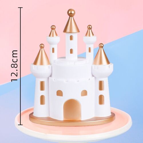 Topper de gâteau Chi de château de princesse, joyeux anniversaire, décoration de gâteau à la maison, drapeaux rigour, fournitures de fête, cadeau d'amour