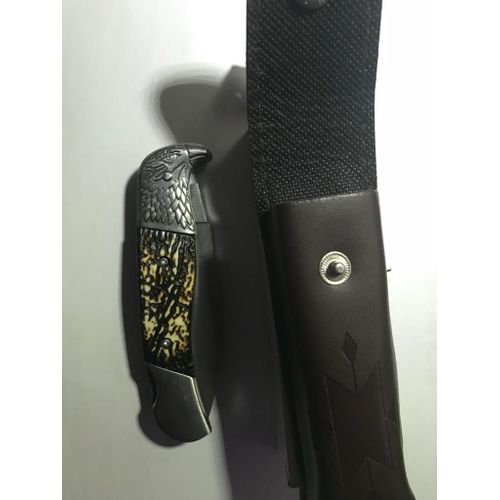 Couteau Collection - Motif Aigle Avec Etui - Neuf