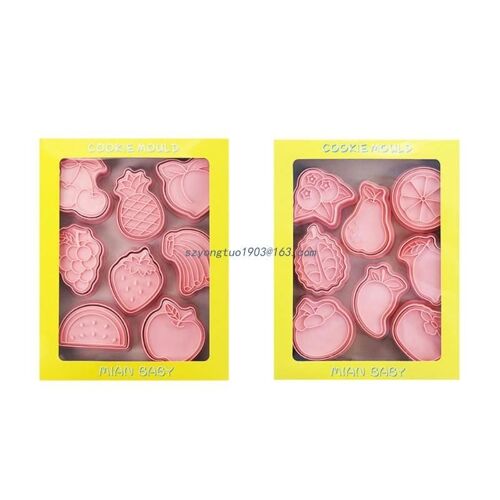 Moules À Biscuits Aux Fruits De Dessin Animé De La Fête Des Mères, 16 Pièces, Outils De Cuisson À Faire Soi-Même, Pâtisserie, Fondant Fait À La Main