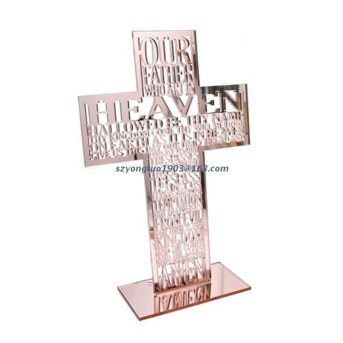 Écritures creuses en acrylique, pour croix, avec support, jésus, Christ, sculpture de Table catholique