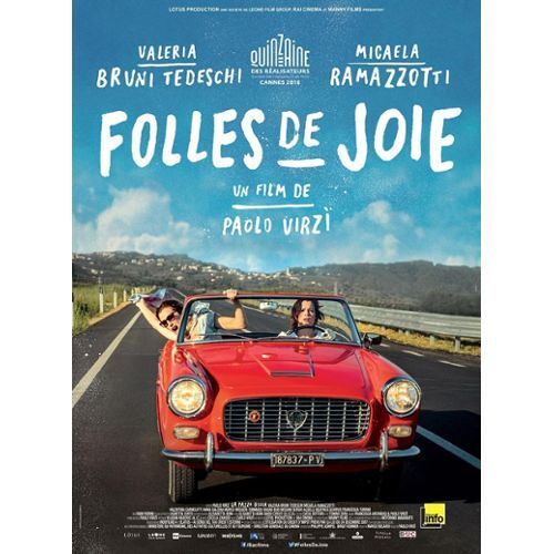 Folles De Joie - La Pazza Gioia - Paolo Virzi - Valeria Bruni Tedeschi - Anna Galiena - Affiche De Cinéma Pliée 120x160 Cm