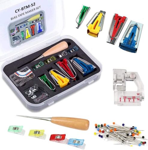 Kal-Kit De Ruban À Coudre Avec Pointe De Couture Pour La Maison. Fabricant De Ruban Bias Pratique. Outils Et Accessoires Pour Couture. Tailles 6 Mm/12 Mm/18 Mm/25 Mm.