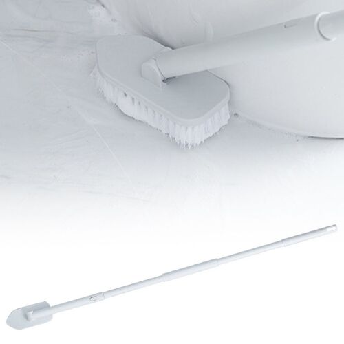 Brosse de nettoyage de douche extensible à Long manche, pour le nettoyage des carreaux de la baignoire, tête triangulaire à rotation de 45 °