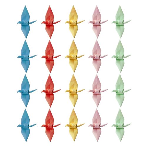 Grues En Papier Pliées Pour Décor De Fête D'anniversaire, Origami, Grue De La Paix