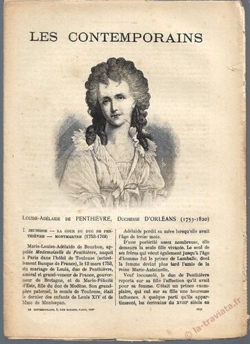 Louise-Adélaïde De Penthièvre, Duchesse D'orléans (1753-1820)   –  Les Contemporains En 1913