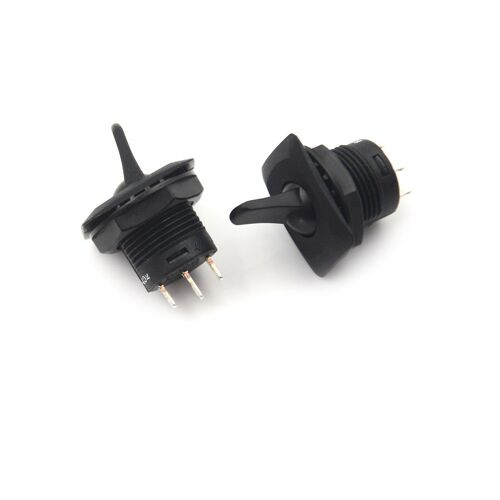 Interrupteur à bascule rond SPDT, 2 pièces, couleur noire, bouton ON-ON, 3 broches, 2 positions, support de panneau, pci R13-402, vente en gros
