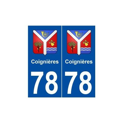 78 Coignières Blason Autocollant Plaque Stickers Ville - Couleur : Droits - Angles : Droits