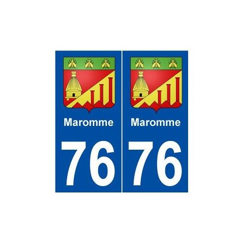 76 Maromme Blason Autocollant Plaque Stickers Ville - Couleur : Droits - Angles : Droits
