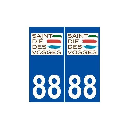88 Saint-Dié-Des-Vosges Logo Autocollant Plaque Stickers Ville - Couleur : Droits - Angles : Droits