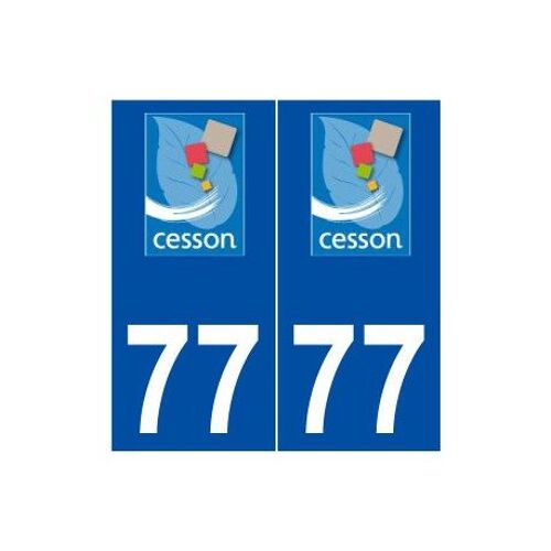 77 Cesson Logo Autocollant Plaque Stickers Ville - Couleur : Droits - Angles : Droits