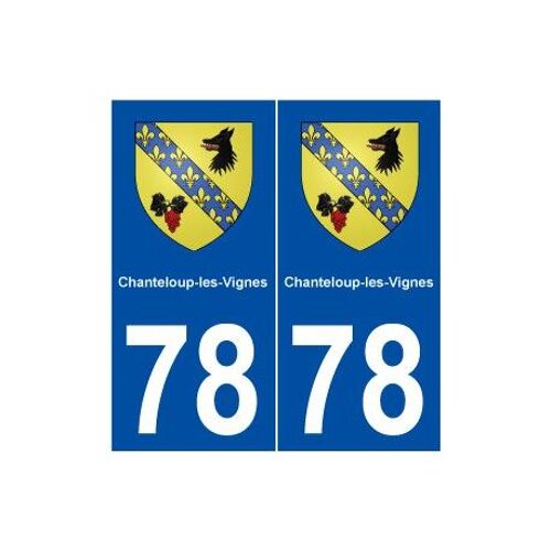78 Chanteloup-Les-Vignes Blason Autocollant Plaque Stickers Ville - Couleur : Droits - Angles : Droits