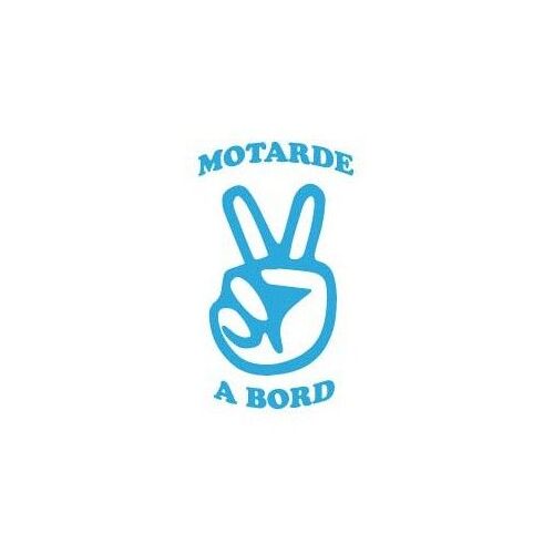 Autocollant Motarde À Bord Sticker Bleu Ciel - Taille : 8 Cm