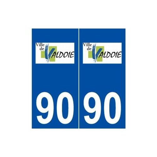 90 Valdoie Logo Autocollant Plaque Stickers Ville - Couleur : Droits - Angles : Droits