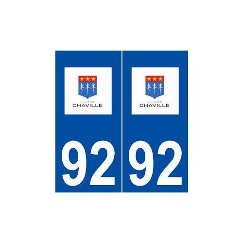 92 Chaville Logo Autocollant Plaque Stickers Ville - Couleur : Droits - Angles : Droits