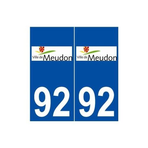 92 Meudon Logo Autocollant Plaque Stickers Ville - Couleur : Droits - Angles : Droits