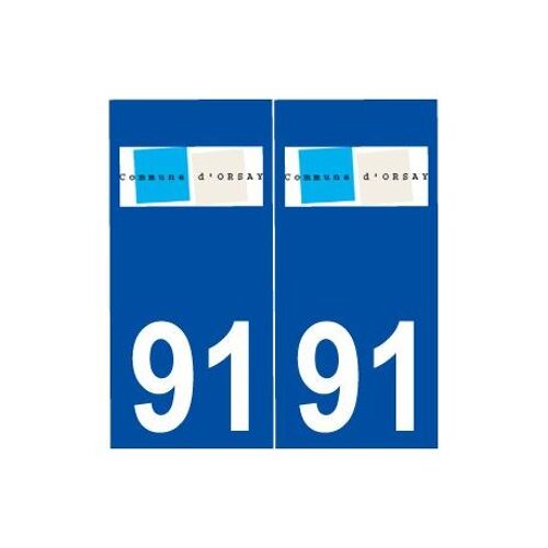 91 Orsay Logo Autocollant Plaque Stickers Ville - Couleur : Droits - Angles : Droits