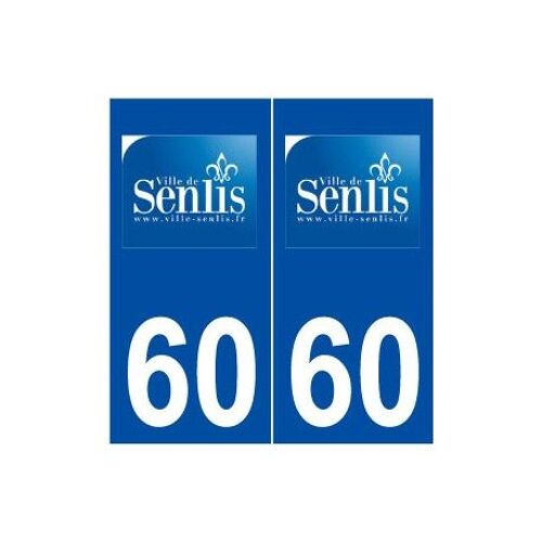 60 Senlis Logo Autocollant Plaque Stickers Ville - Couleur : Droits - Angles : Droits