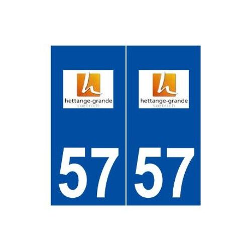 57 Hettange-Grande Logo Autocollant Plaque Stickers Ville - Couleur : Droits - Angles : Droits