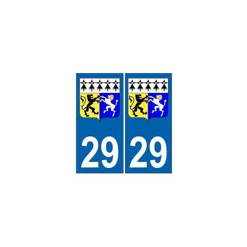 29 Finistère Autocollant Plaque Blason Armoiries Stickers Département - Couleur : Droits - Angles : Droits