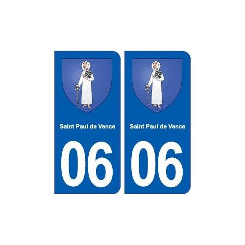 06 Saint-Paul-De-Vence Blason Ville Autocollant Plaque Stickers - Couleur : Droits - Angles : Droits