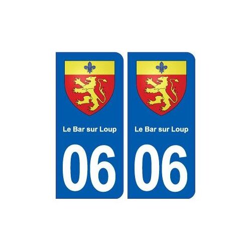 06 Le Bar-Sur-Loup Blason Ville Autocollant Plaque Stickers - Couleur : Droits - Angles : Droits