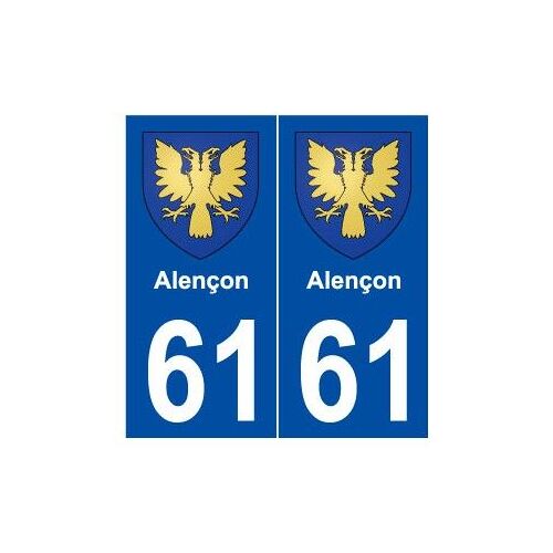 61 Alençon Blason Autocollant Plaque Stickers Ville - Couleur : Droits - Angles : Droits
